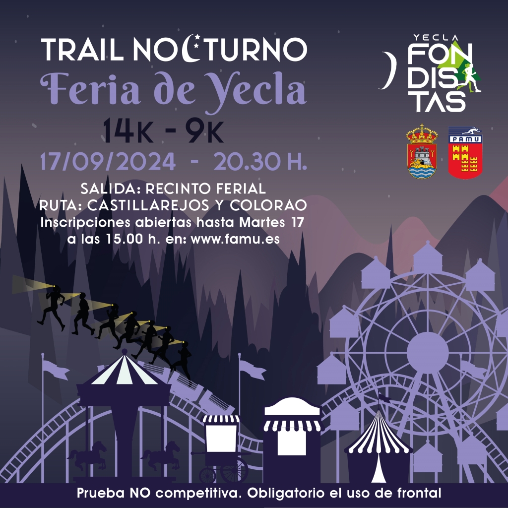 Cartel Trail nocturno Feria de Yecla